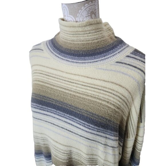 Aritzia Wilfred Free Womens Long Sleeve striped Hush Knit Turtleneck Large - Picture 3 of 9
